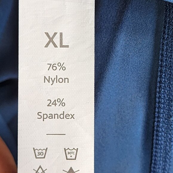 Women's Blue One Piece Swim Suit Dress Stretch Criss-Cross Back w/ shorts XL - Picture 5 of 10